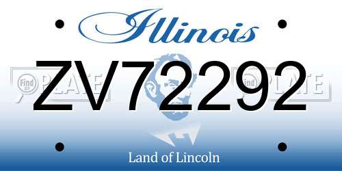 ZV72292 Illinois License Plate