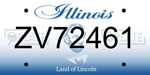 ZV72461 Illinois License Plate