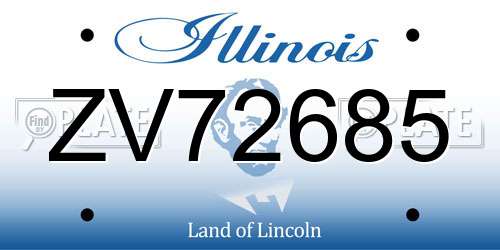 ZV72685 Illinois License Plate