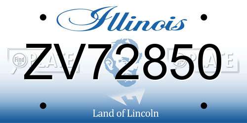 ZV72850 Illinois License Plate