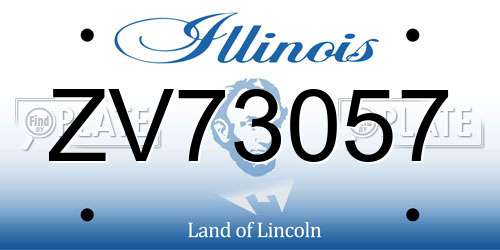 ZV73057 Illinois License Plate