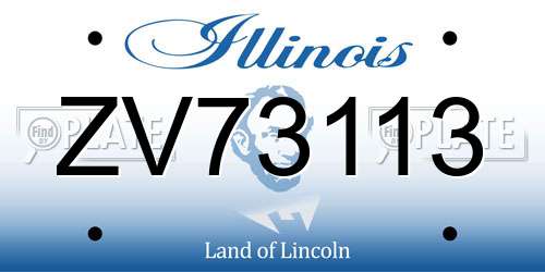 ZV73113 Illinois License Plate