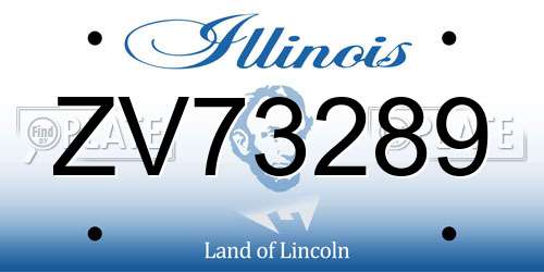 ZV73289 Illinois License Plate