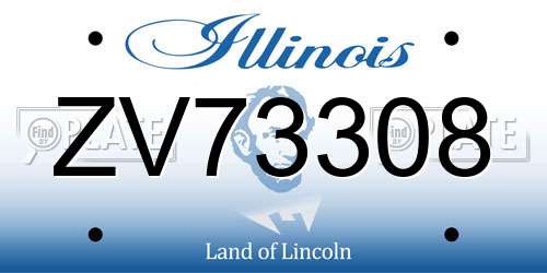 ZV73308 Illinois License Plate