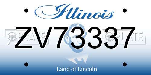 ZV73337 Illinois License Plate
