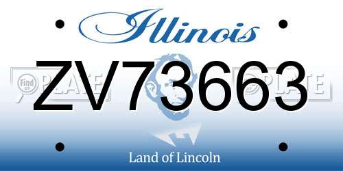 ZV73663 Illinois License Plate