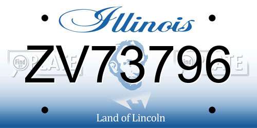 ZV73796 Illinois License Plate