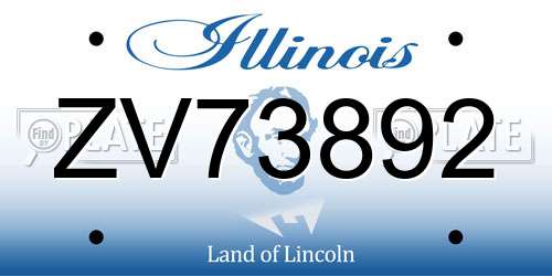 ZV73892 Illinois License Plate