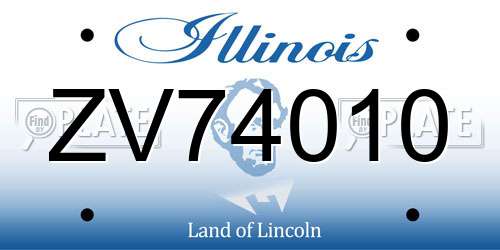 ZV74010 Illinois License Plate