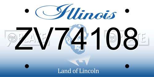 ZV74108 Illinois License Plate