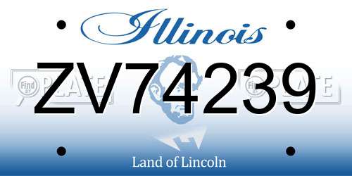 ZV74239 Illinois License Plate