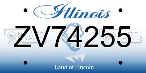 ZV74255 Illinois License Plate