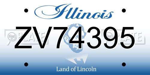 ZV74395 Illinois License Plate