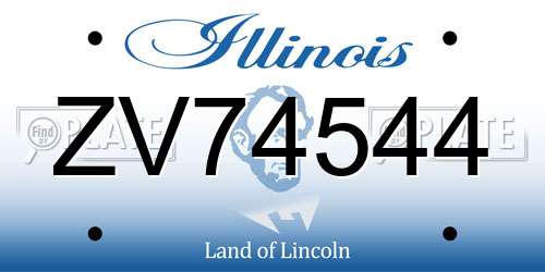 ZV74544 Illinois License Plate