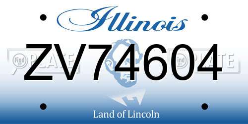 ZV74604 Illinois License Plate