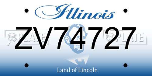 ZV74727 Illinois License Plate