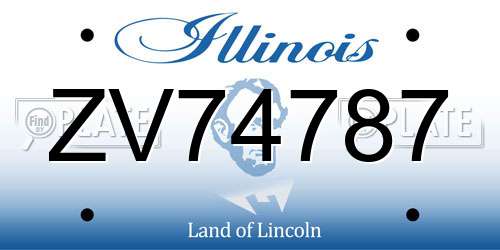 ZV74787 Illinois License Plate