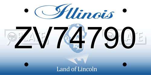ZV74790 Illinois License Plate