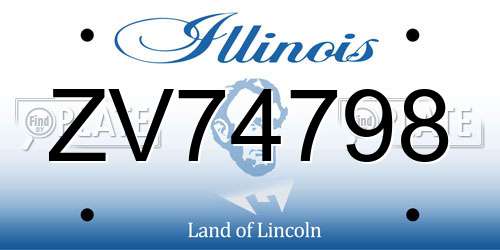 ZV74798 Illinois License Plate