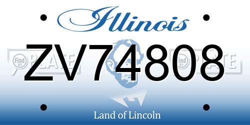 ZV74808 Illinois License Plate