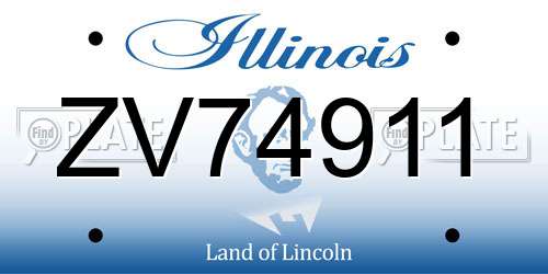ZV74911 Illinois License Plate