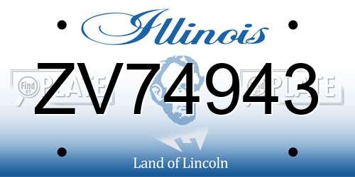 ZV74943 Illinois License Plate