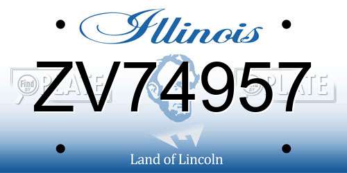 ZV74957 Illinois License Plate
