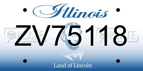 ZV75118 Illinois License Plate