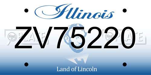 ZV75220 Illinois License Plate