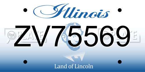 ZV75569 Illinois License Plate
