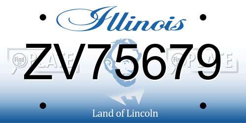 ZV75679 Illinois License Plate