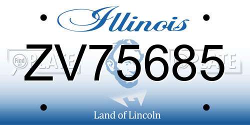 ZV75685 Illinois License Plate