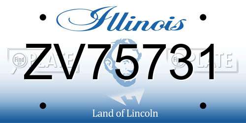 ZV75731 Illinois License Plate
