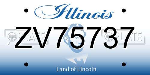 ZV75737 Illinois License Plate