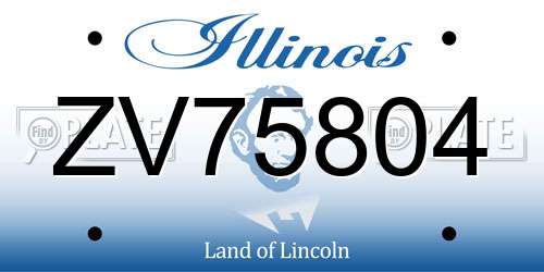 ZV75804 Illinois License Plate