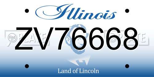 ZV76668 Illinois License Plate