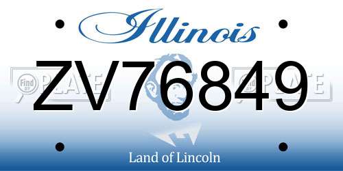 ZV76849 Illinois License Plate