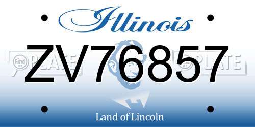 ZV76857 Illinois License Plate