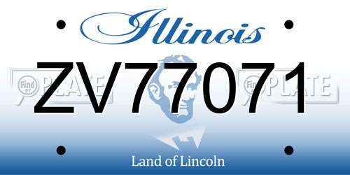 ZV77071 Illinois License Plate