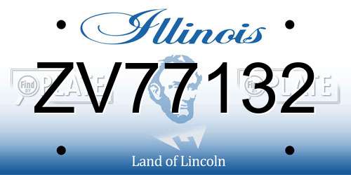 ZV77132 Illinois License Plate