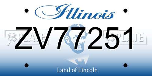ZV77251 Illinois License Plate