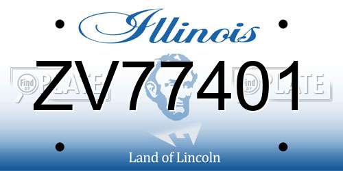 ZV77401 Illinois License Plate