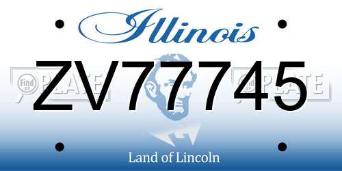 ZV77745 Illinois License Plate