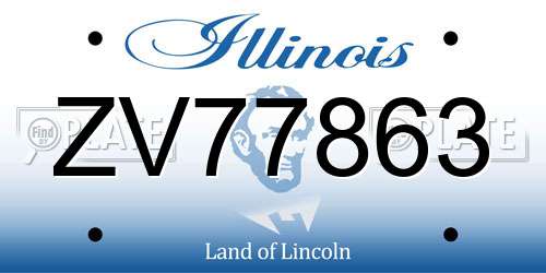 ZV77863 Illinois License Plate