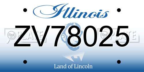 ZV78025 Illinois License Plate