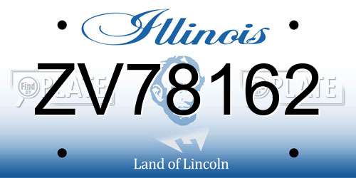 ZV78162 Illinois License Plate