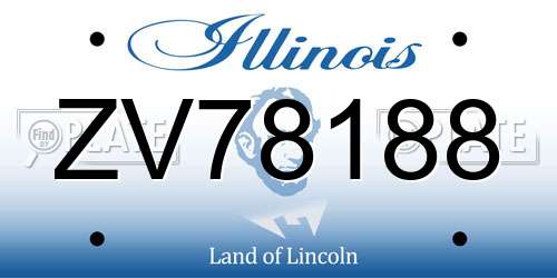 ZV78188 Illinois License Plate