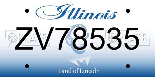 ZV78535 Illinois License Plate
