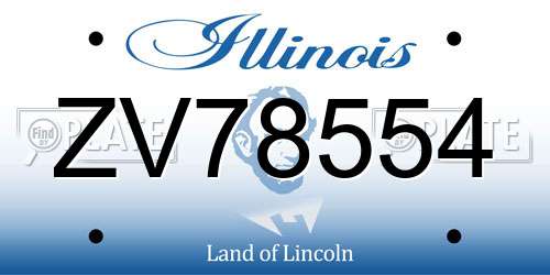 ZV78554 Illinois License Plate