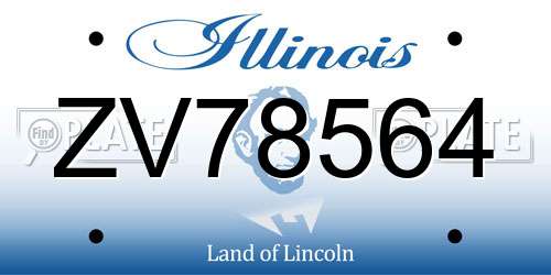 ZV78564 Illinois License Plate